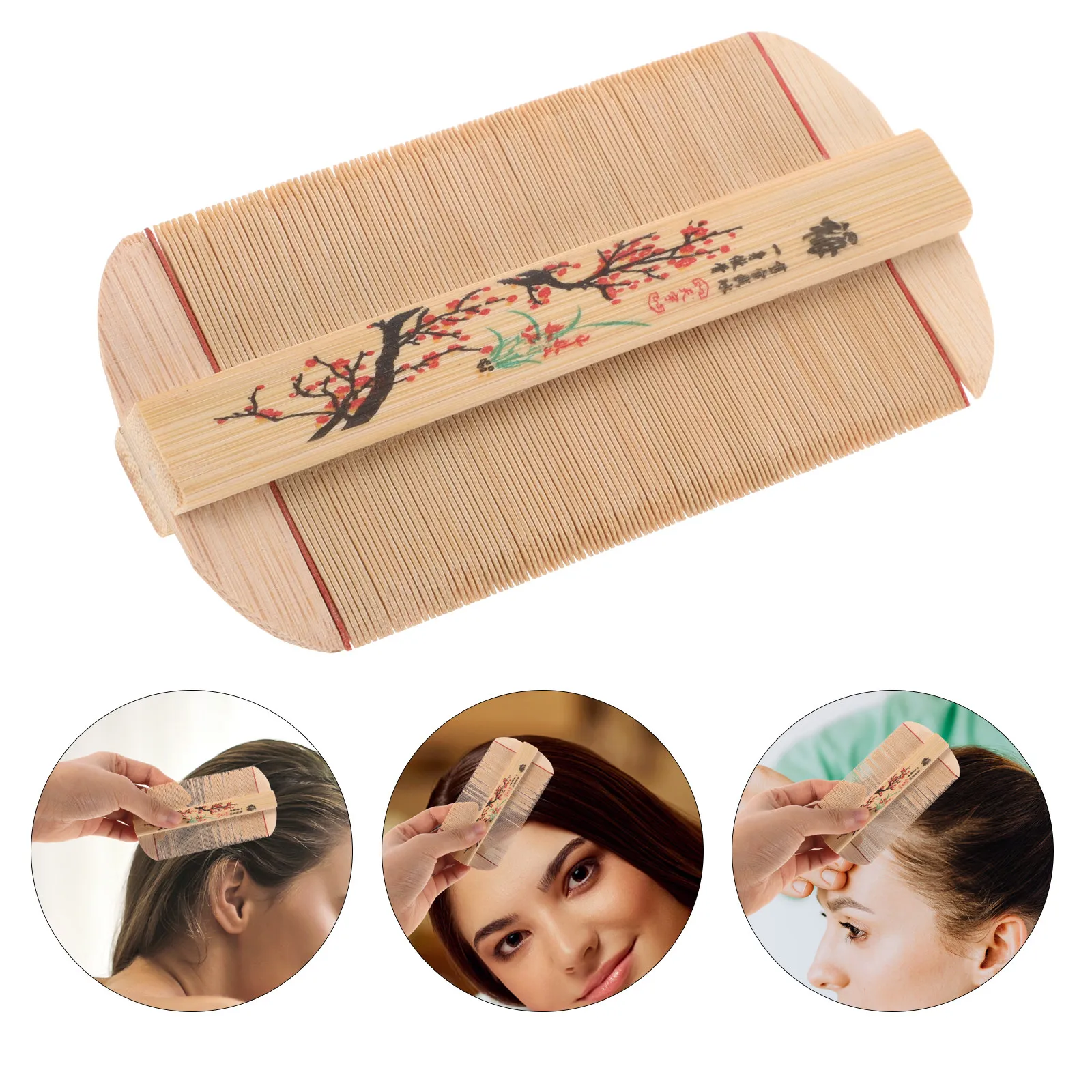 

Vintage Bamboo Double Sided Fine Tooth Comb for Dog Cat Thick Hair Dematting Dandruff Scalp Cleaning Pet Grooming Essential Tool