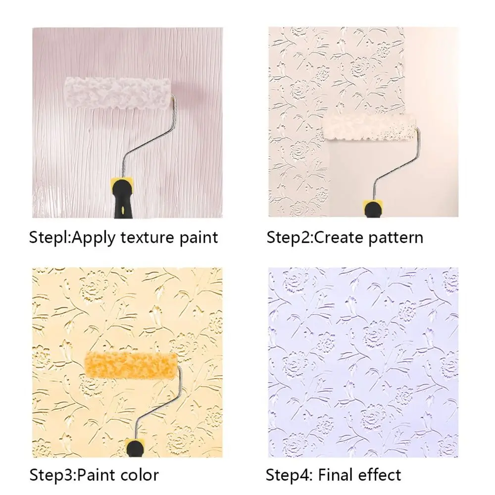 With Handle Texture Pattern Paint Roller Pattern Tool Texture Tool Seaweed Sponge Roller Brush M 80 M 60