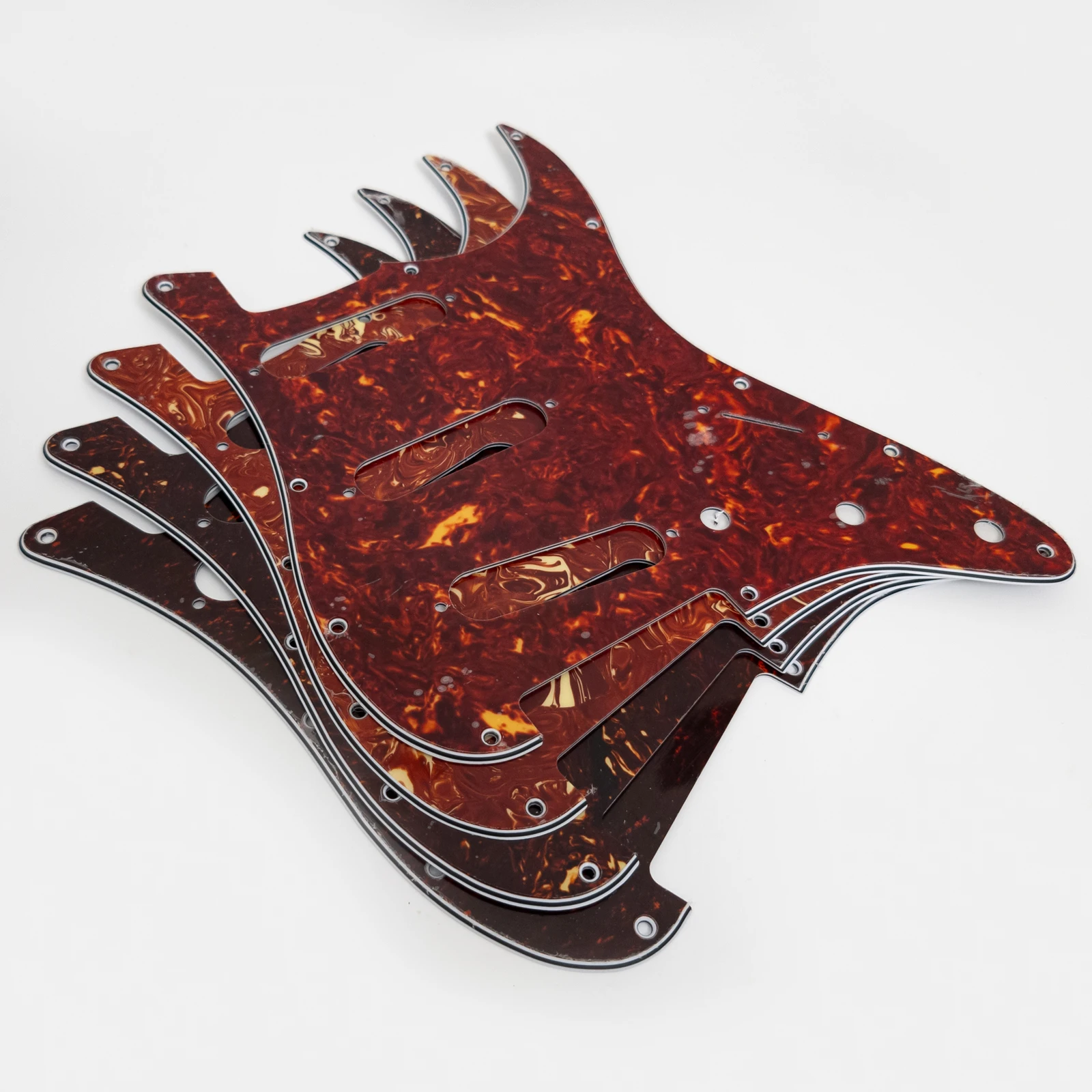 brown-tortoise-sss-pickguard-11-hole-scratch-plate-with-screws-for-st-style-electric-guitar-parts