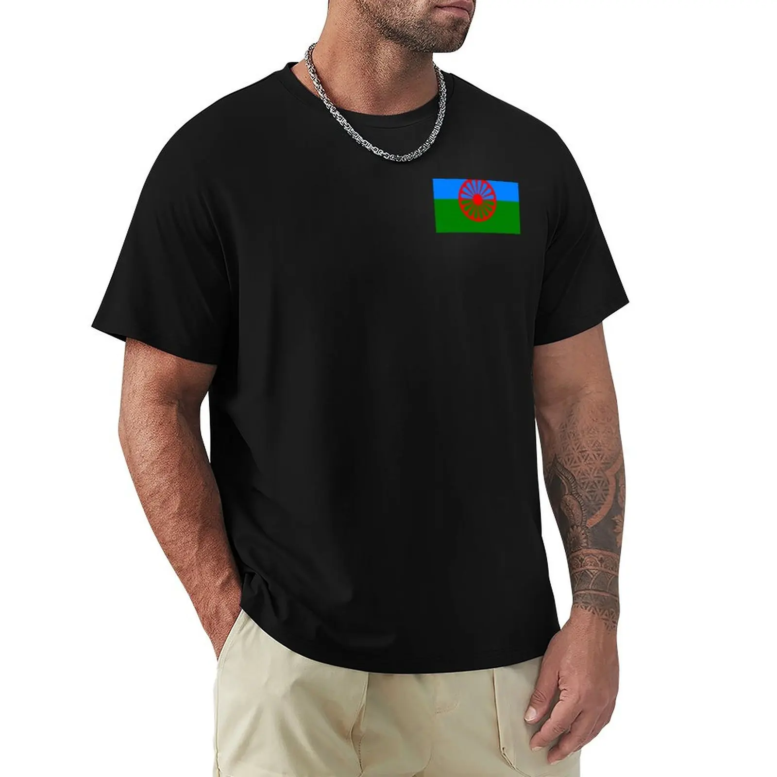 

Romani T-Shirt blue archive gifts for boyfriend Aesthetic clothing mens white t shirts