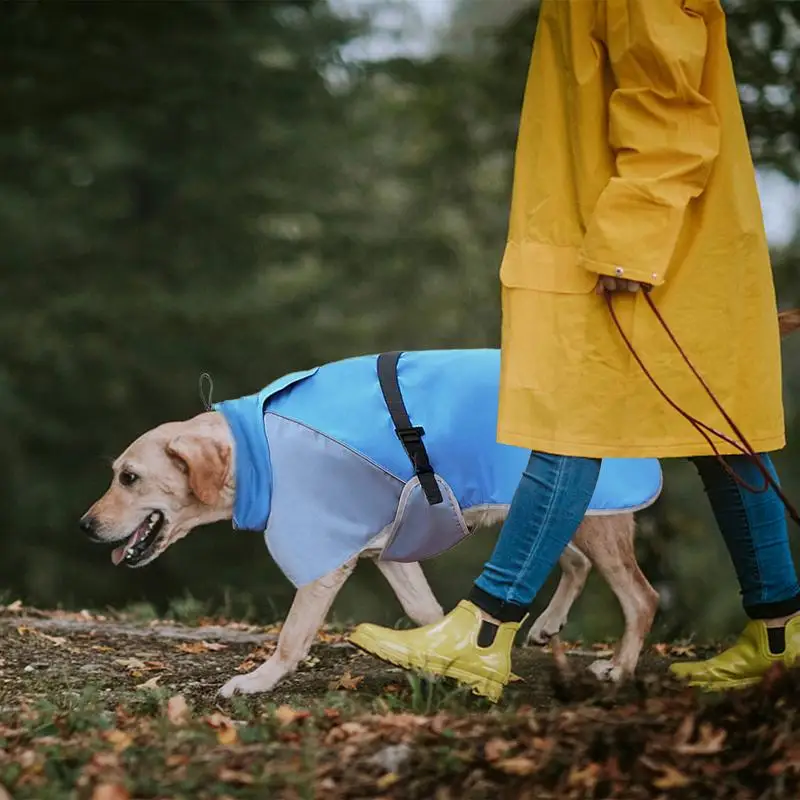 Dog Rain Jacket Raincoat For Dog Adjustable Lightweight Dog Puppy Apparel Outdoor Pet Rain Gear Full Coverage For Medium Large