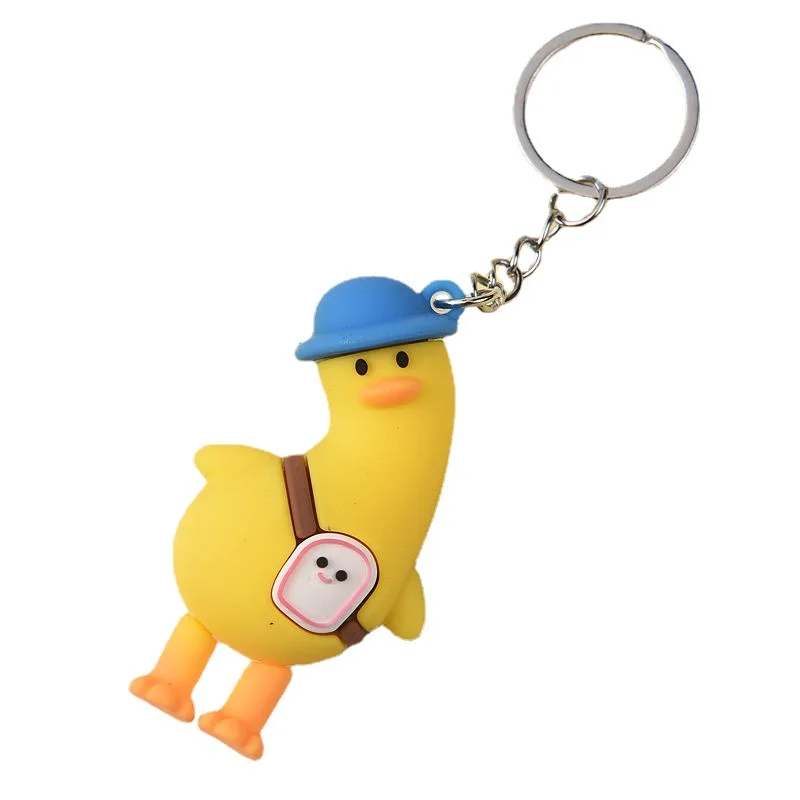 Cute Travel Duck Silicone Keychain, pescoço torto, garrafa de leite Animal, School Bag Pendant, Key Accessories, Friend Gift, Children, New