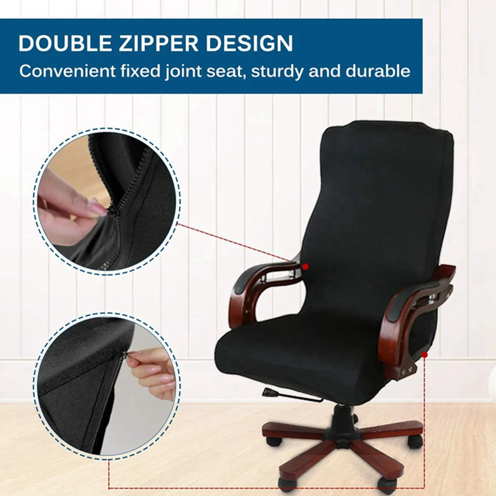 Eco Friendly 2X Office Chair Cover Computer Chair Boss Chair Cover Modern Simplism Style High Back Large Size (Chair Not Include