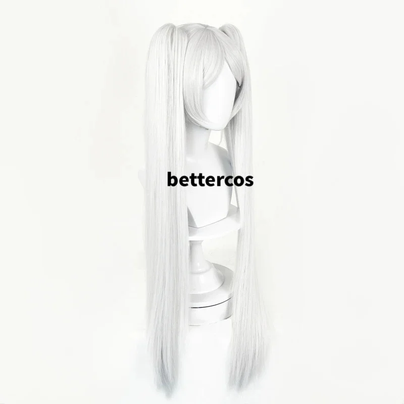 z;3,d'5,g\7/Anime At The Funeral Frieren Cosplay Wig Long Silver White Double Ponytail Wigs Heat Resistant S6,j.y'8 /c.