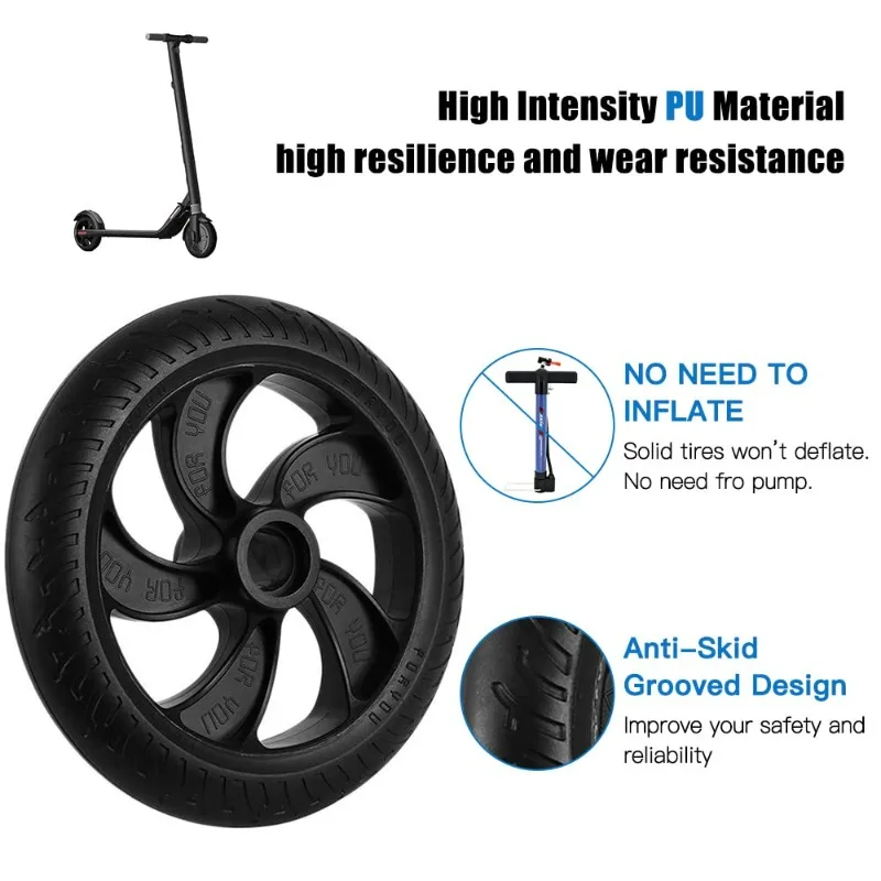 Roda Ban Padat 8 Inci Roda Belakang Asli untuk Suku Cadang Skuter Listrik Lipat KUGOO S1 S2 S3