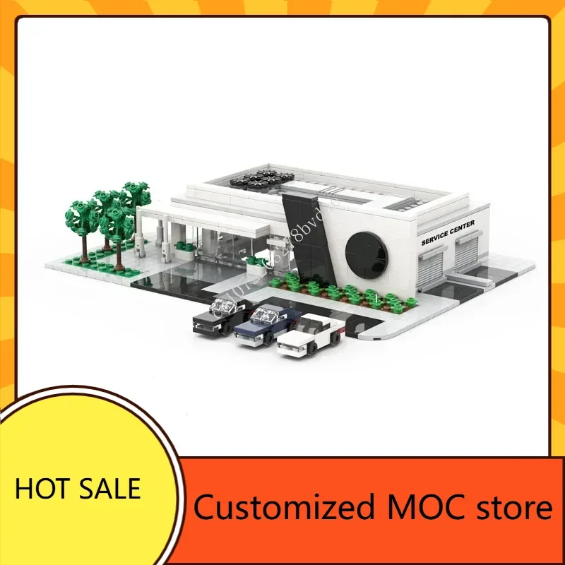 703PCS Micro MOC Automobile Sales Holiday StreetView Center Creative DIYAssembly Christmas Birthday Toy Gift for Kids Ages