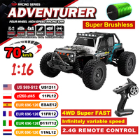 1:16 4WD RC High-speed Car Brushless 70km/h Competition Off-road Climbing Car 2.4G Remote Control Toy Car VS WLtoys 144001 Toys