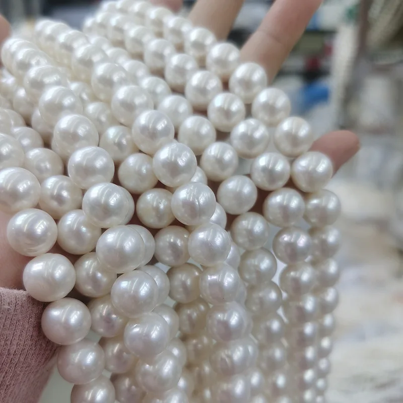 10-11mm Circle Strong Light White Pearl Semi-Finished Necklace Bracelet