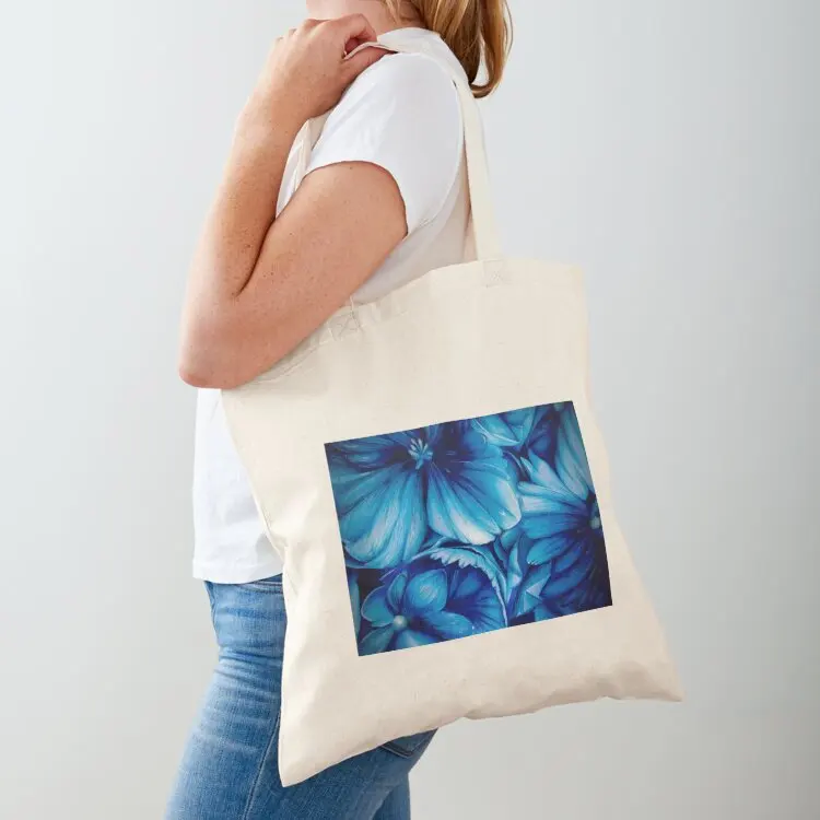 

Blue Flower Bloom Tote Bag Women's bags reusable shopping bag custom canvas bag canvas tote bags