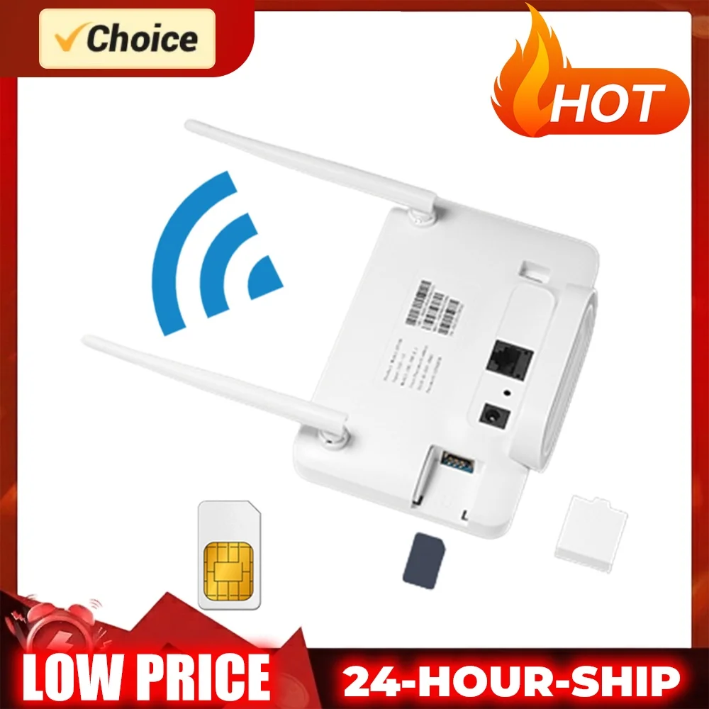 4G LTE CPE Router Modem 300Mbps 4G Router Wireless Modem External Antenna with Sim Card Slot EU Plug for Home Travel Work