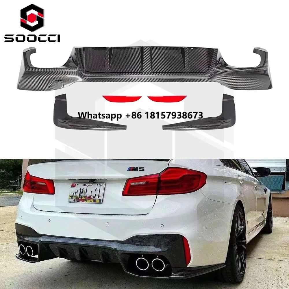 

Carbon Fiber 3D Style Rear Diffuser for 5 Series G30 G38 M Sport 2017+ Car Rear Bumper Lip Under Spoiler Splitter
