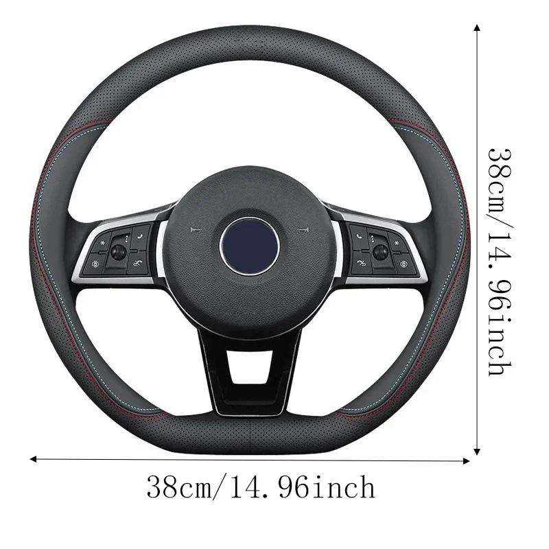 For BYD Tang Qin PLUS Song Pro / PLUS Steering Wheel Cover, D-Shaped Flat Bottom Grip Cover, Suitable for Men and Women