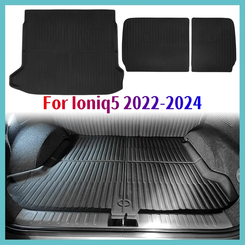 Floor Mats For Hyundai Ioniq 5 2022 2023 2024 Trunk Mats Cargo Mat Cargo Liner Back Seat Cover Protector Trunk Liner 3D XPE 2024