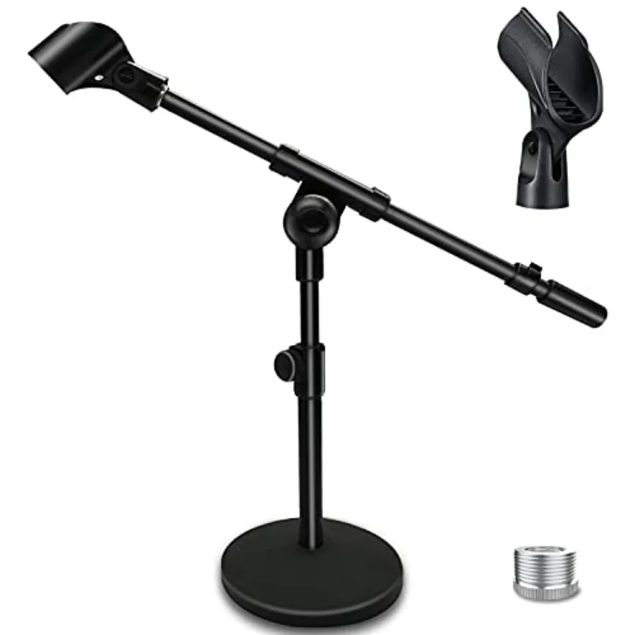 

Adjustable Desktop Mic Stand Desk Stand Tabletop Table Top Microphone Stand with Mic Clip for Handheld Microphone Boom Arm 5 8