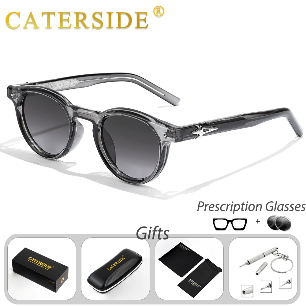 

Модные мужские солнцезащитные очки CATERSIDE с диоптриями, круглые линзы, оптические солнцезащитные очки для женщин, летние очки для коррекции близорукости для активного отдыха
