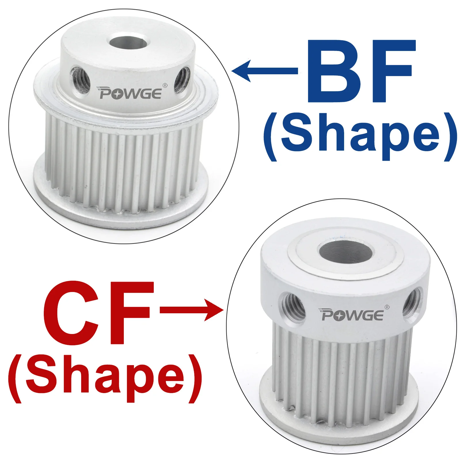 POWGE 10 12 14 15 teeth HTD 5M Timing Pulley BF Bore 5/6/6.35/7/8/10/12/14/15mm for HTD5M belt width 15/20/25mm 10T 12T 14T 15T