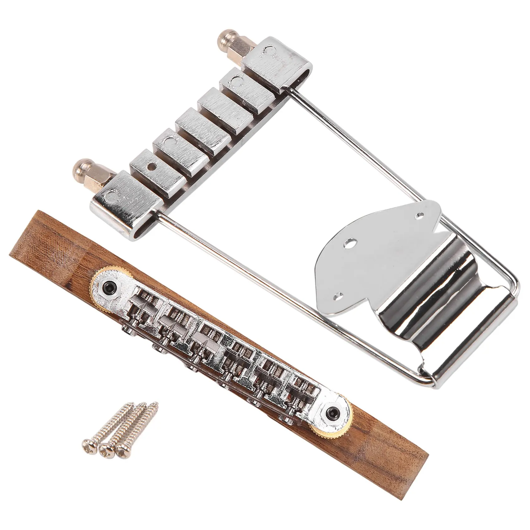 Electric Guitar Bridge Adjustable Rosewood Base Bridge Tailpiece Set for Jazz Guitar Accessories