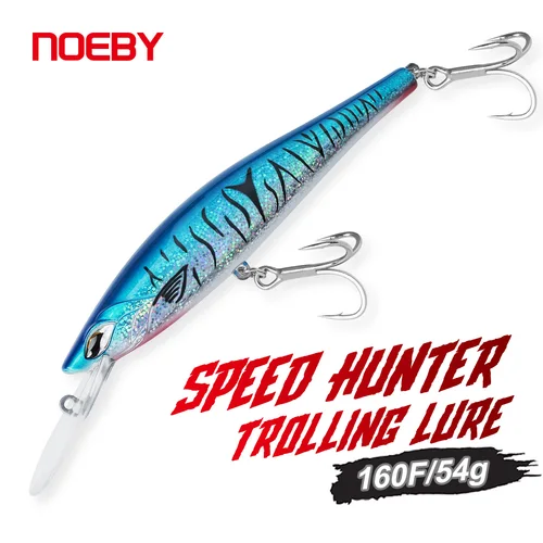 Imagen 1 del producto Señuelo de pesca NOEBY Speed Hunter Trolling Minnow, 160mm, 54g, gran juego de pesca atún GT, juego en alta mar, señuelos duros artificiales de agua salada