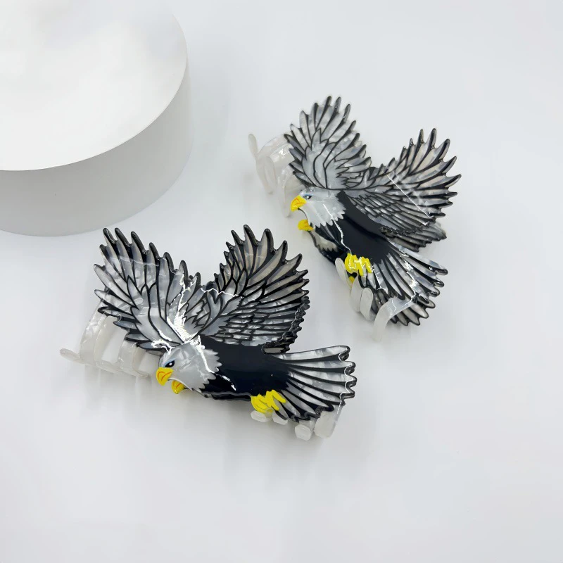 

Новые заколки для волос «Черный орел» из ПВХ, милая заколка в виде акулы, заколка для хвоста в виде животного, дисковая заколка для волос, модный головной убор, аксессуары для волос в форме акулы, инструмент