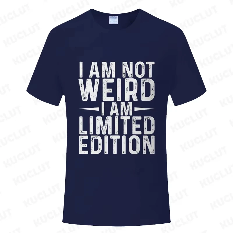 I'm Not Weird I'm Limited Edition T-Shirt for Men, Red Stamp Graphic Tee, Sassy Introvert Male Oversized Streetwear Short Sleeve