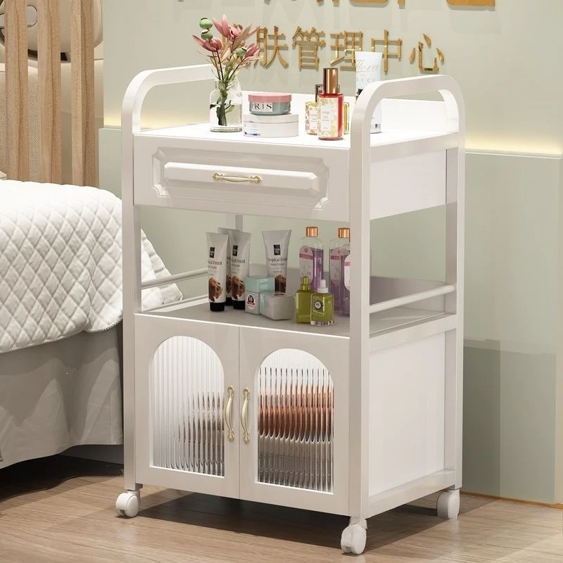Beauty cart Beauty salon trolley, tattoo instrument trolley Movable storage cart Barber shop tool cart