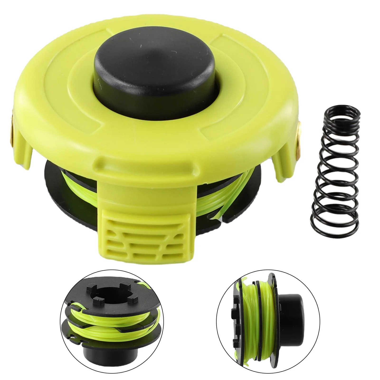 Spool Cover Spring Kit for RAC118 RLT3525S, 1.2mm Trimmer Line, Plastic Metal Nylon, Complete Assembly Replacement