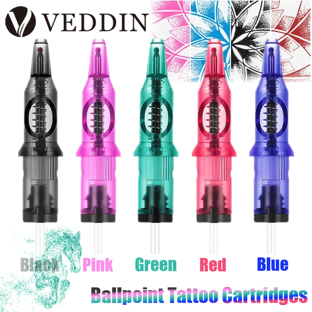 

20/5pcs Ballpoint Tattoo Cartridge Needles Tattoo Practice Needle for Beginner Designer Drawing Practice for Tattoo Machine Pen