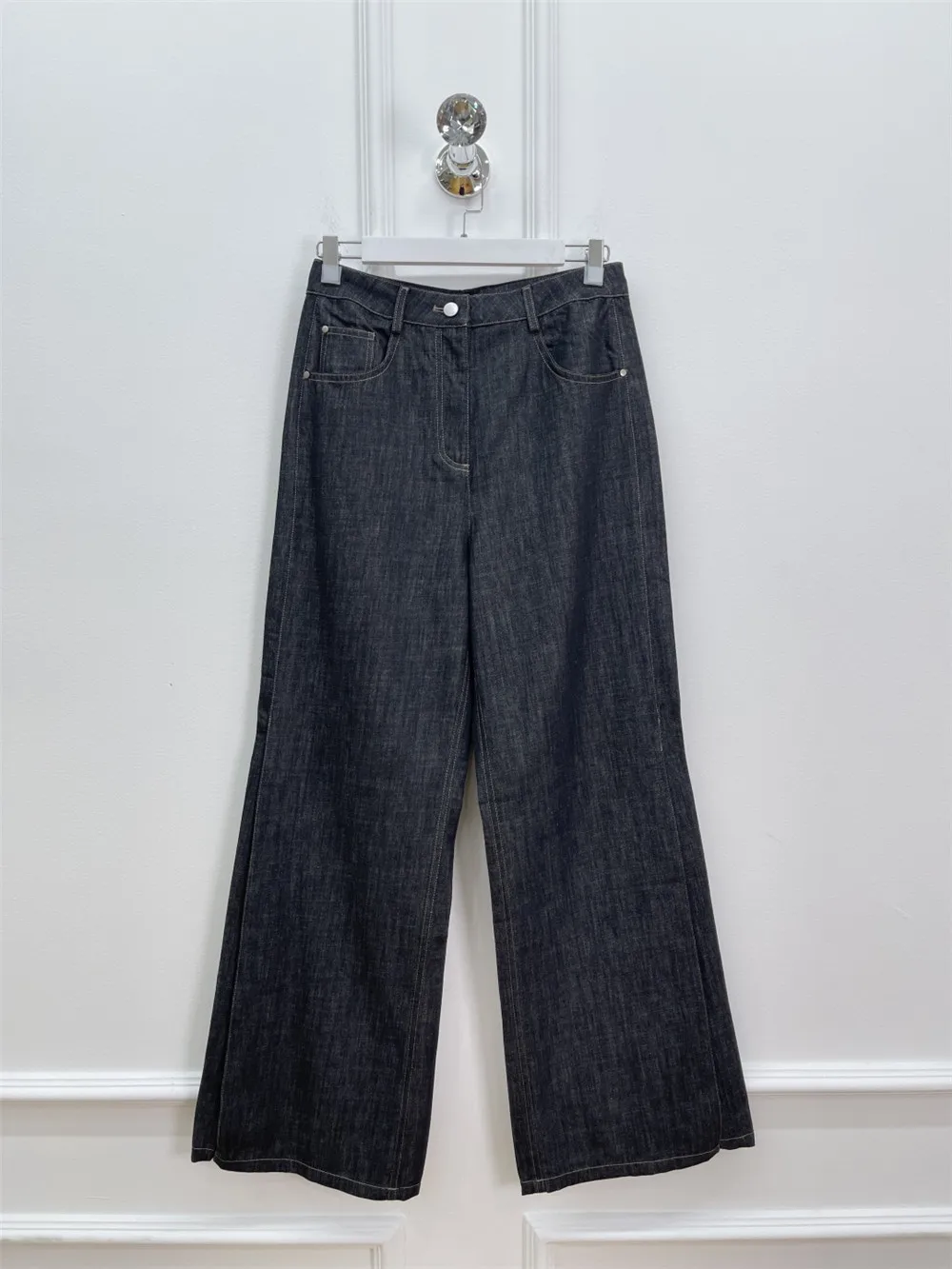 

Spring Summer 2025 Women's Cotton High Waist Straight Jeans