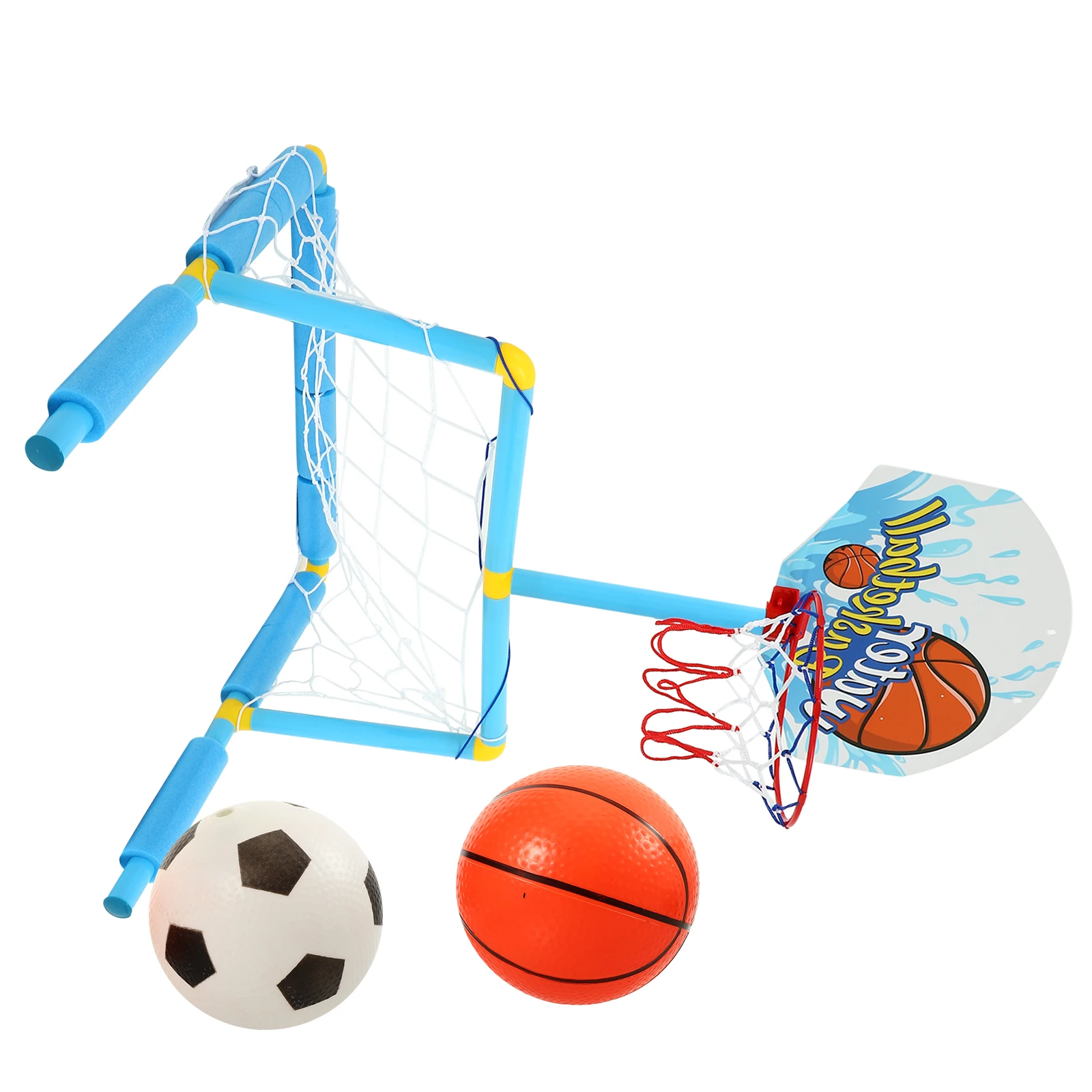 

Portable Soccer Goal Net Frame Foldable ABS Material Pool Basketball Hoop Toy Water Sports Accessory Swimming Props Child Family