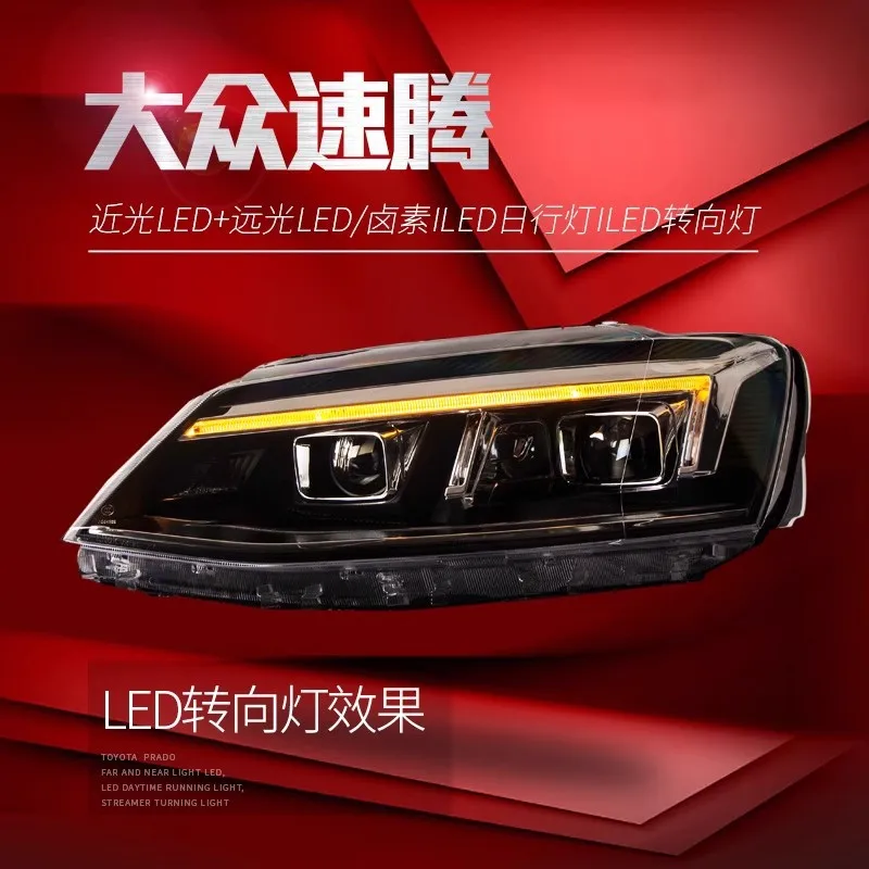 مناسبة لـ 12-18 مجموعة المصابيح الأمامية Suiteng الجديدة المعدلة أودي R8 ضوء النهار الجري عدسة مزدوجة led مصباح زينون