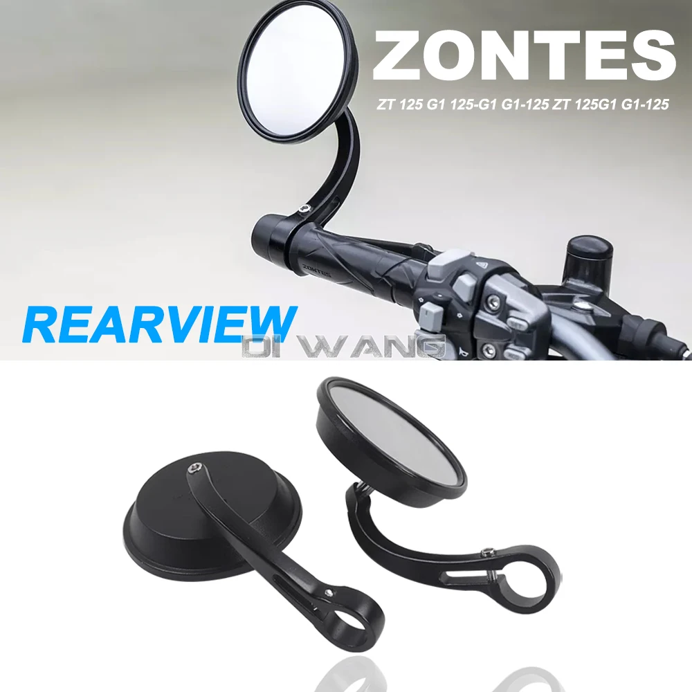 Motorcycle Handlebar Rearview Mirror Angle Folding Reversing Handle Bar Ends Side Mirrors For ZONTES G1-125 G2-125 KD150-G1 G2