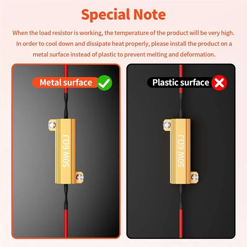 ABUG-Untuk Perlengkapan Lampu Sein LED-4 Buah Kit Resistor Beban 50W 6Ohm Untuk Memperbaiki Lampu LED Berkedip