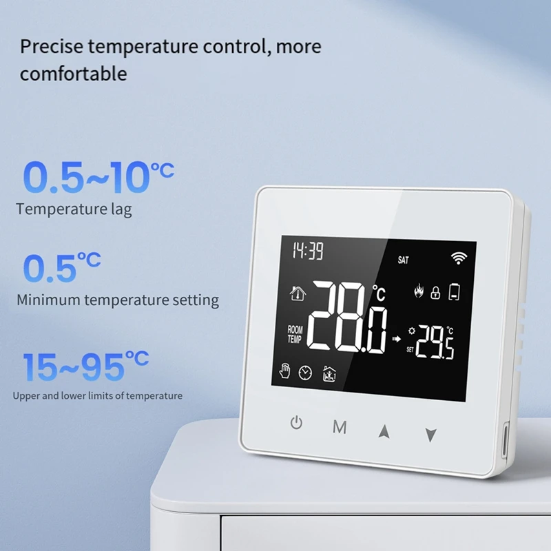 Tuya ZigBee Thermostat Smart Home Batterie betriebener Temperatur regler für Gaskessel arbeitet mit Sprach assistent, langlebig