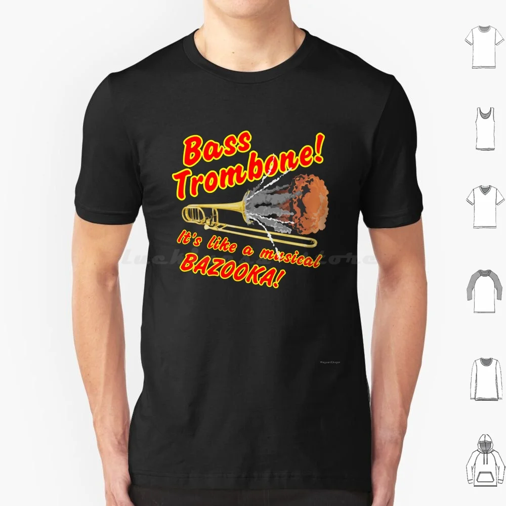 Camiseta de hombre y mujer con diseño de bajos, camisa divertida con diseño de trébol y Bazooka Musical, banda de 6xl, pasatiempos Geek, instrumento de Humor, Jazz, música, Orchestra