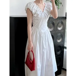 2024 New Women Summer Long Dress Elegant Sleeveless Boho Cotton Maxi Dress Women White Maxi Dress Vestidos Femme