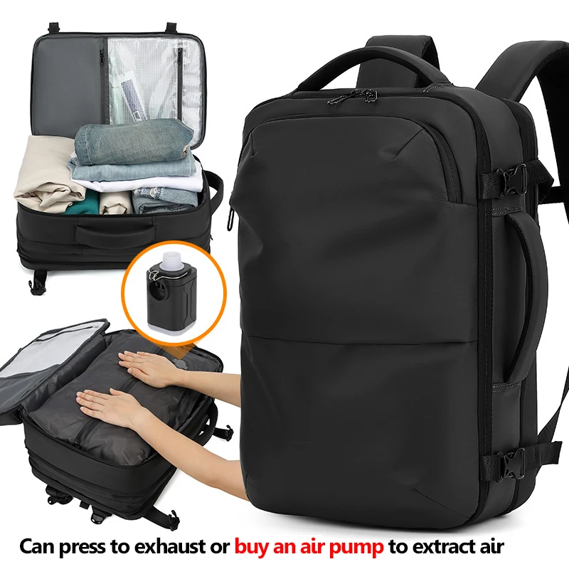 Backpack Man Travel Vacuum Compression With Electric Pump 17in Laptop Bag  Waterproof Storage Expandable Fashion Casual Back Pack - AliExpress 1524
