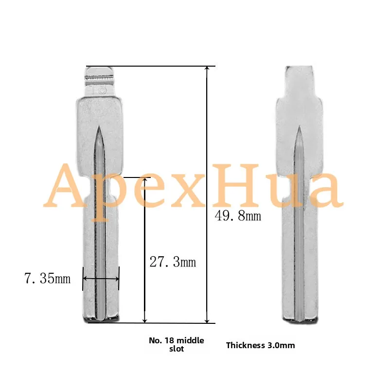 Middle slot No. 18 car key embryo is suitable for old BMW, medium slot car remote control key modification blank