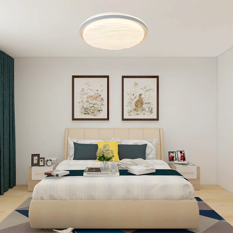 Luz de techo cuadrada LED, lámparas de habitación de comedor de estilo crema claro de tres colores, iluminación redonda blanca muy delgada para dormitorio