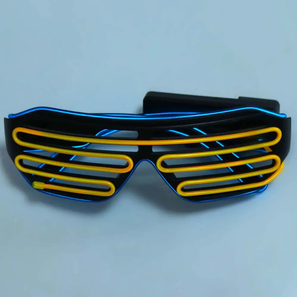 Wireless LED Glowing Glasses Double Colors Colorful Neon Glasses Cool Glow-in-the-dark Fluorescent Glasses Christmas Decor