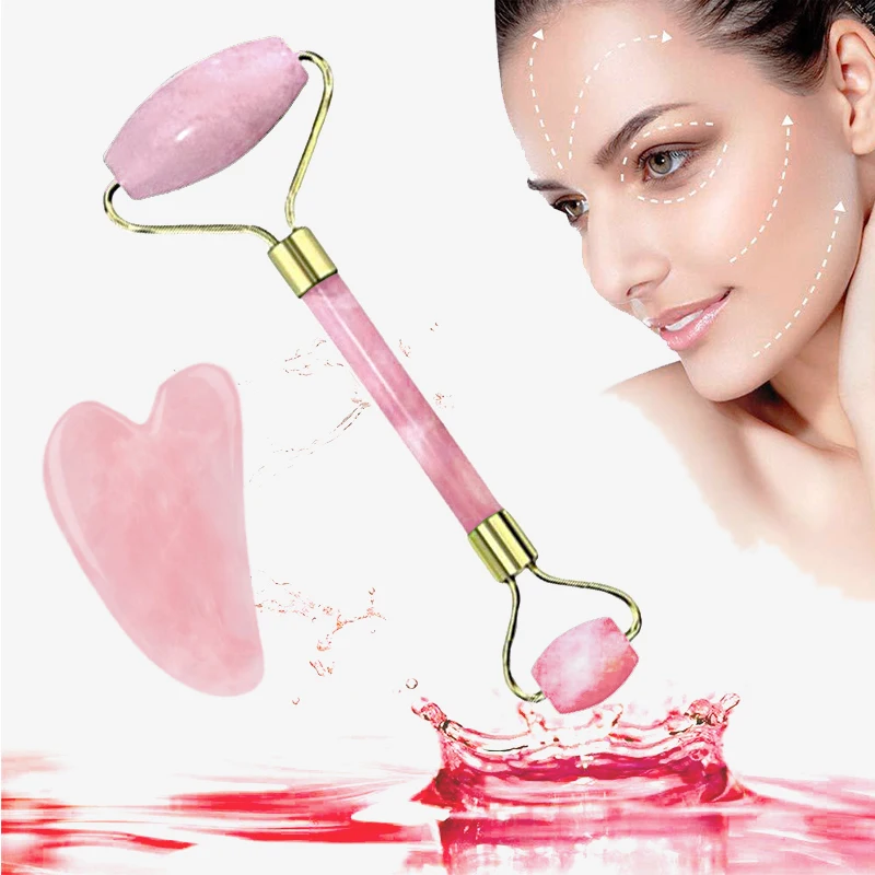 1Pcs Pink Resin Facial Massage Instrumenr Roller Beauty Scraping Double-ended Massage Unblock And Relax Beauty Skincare Tools 07