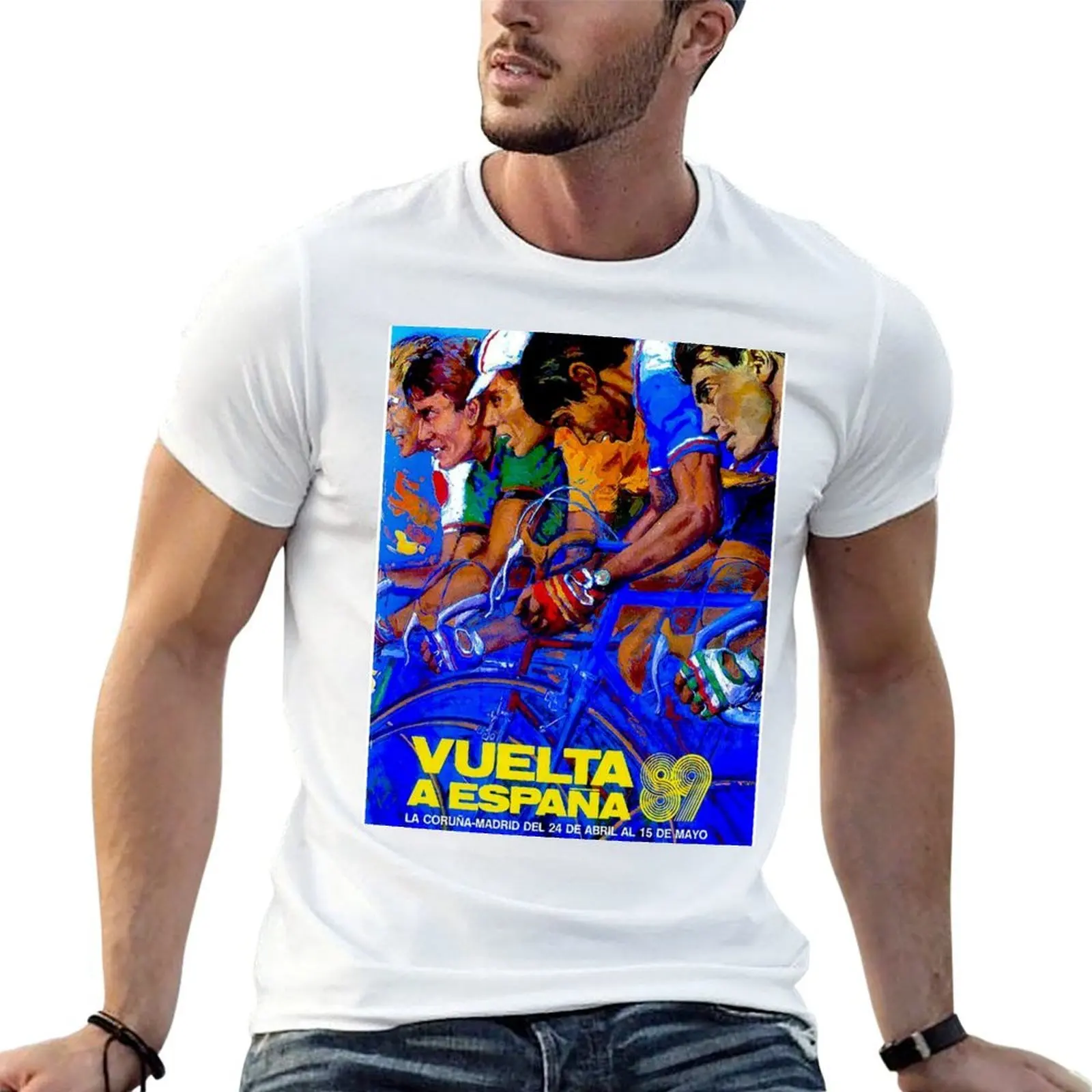 VUELTA A ESPANA : Vintage Bike Racing Advertising Print T-Shirt man t shirt graphic t shirt man casual T-Shirt