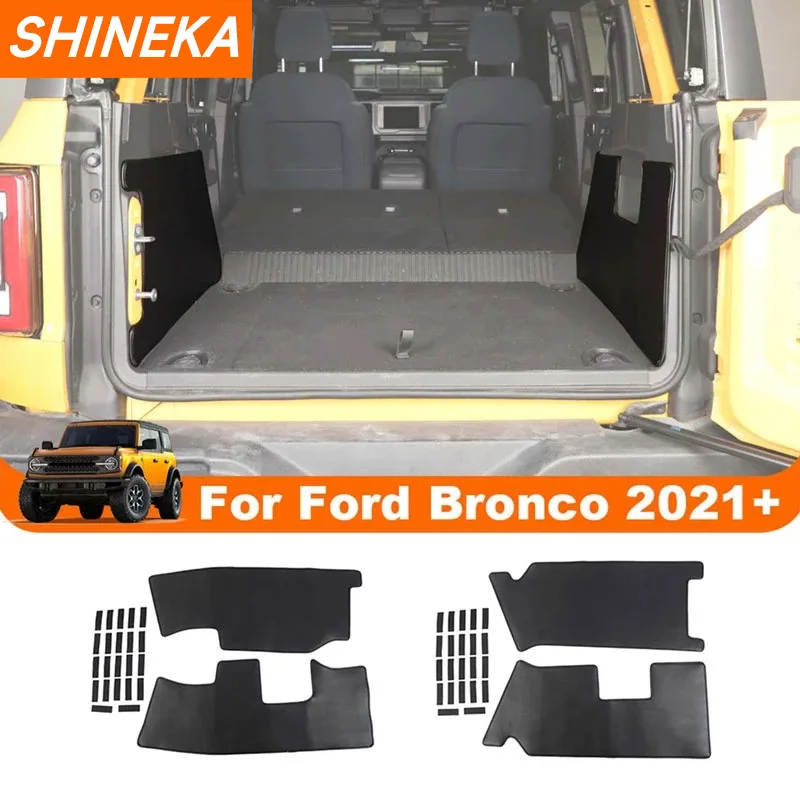 SHINEKA Maty bagażnika samochodowego Klapa tylna Obie strony Podkładki ochronne do Ford Bronco 2/4 drzwi 2021 2022 2023 2024 Akcesoria wewnętrzne w górę