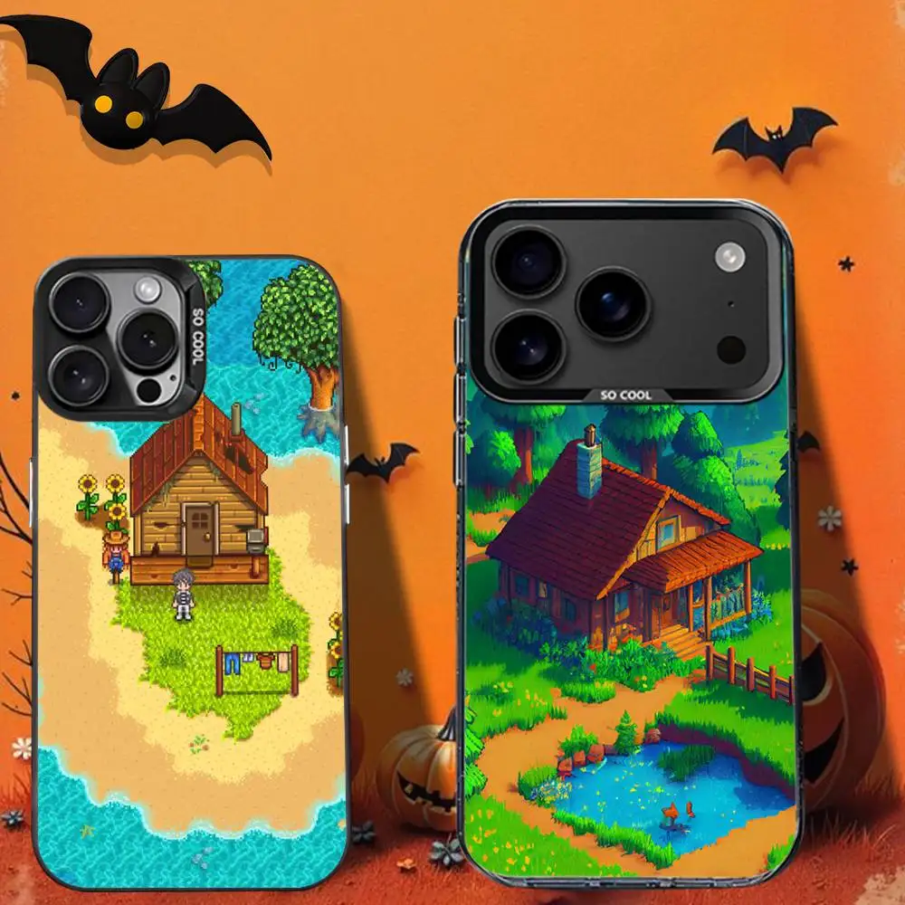 

Stardew Game V-Valley Phone Case For iPhone 16,12,13,17,15,1,11,Mini,Pro,SE,XS,MAX,Black Matte Silicone Cover
