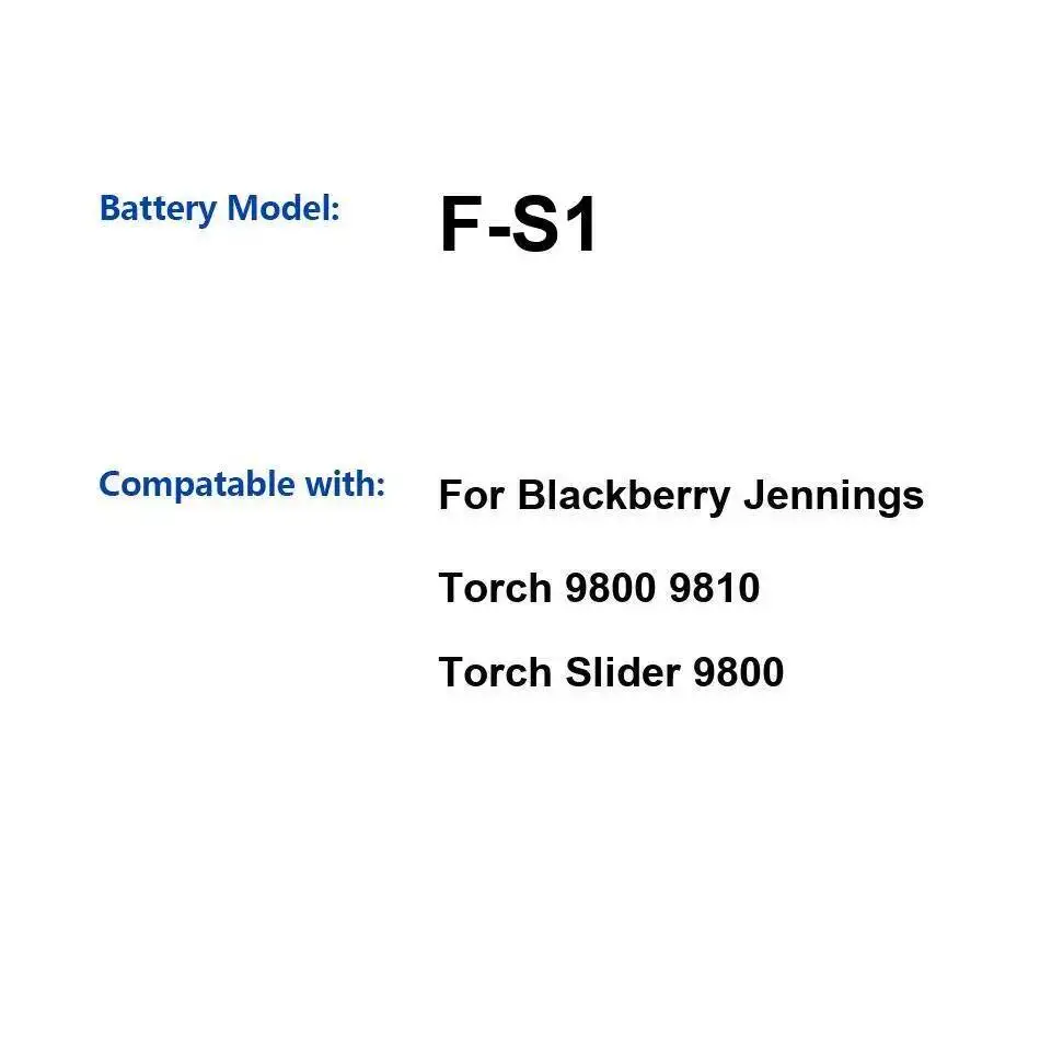 

F-S1 для Blackberry Jennings Torch 9800 9810 слайдер 1270 мАч аккумулятор мобильного телефона надежная замена легкий вес