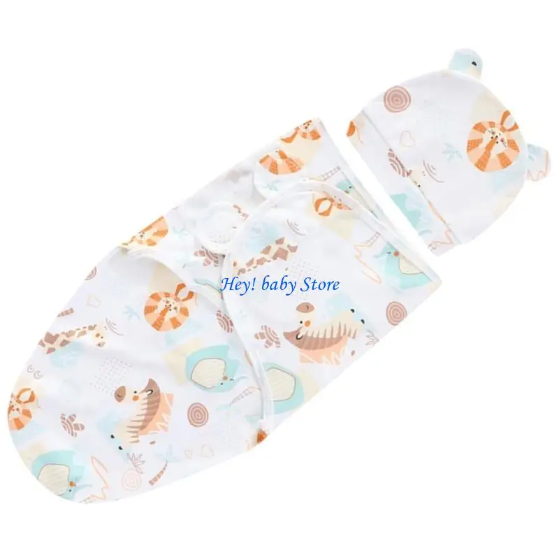 Bolsas Q1fe para los recién nacidos Bolsos dormir para bebés niños con manta algodón sombrero