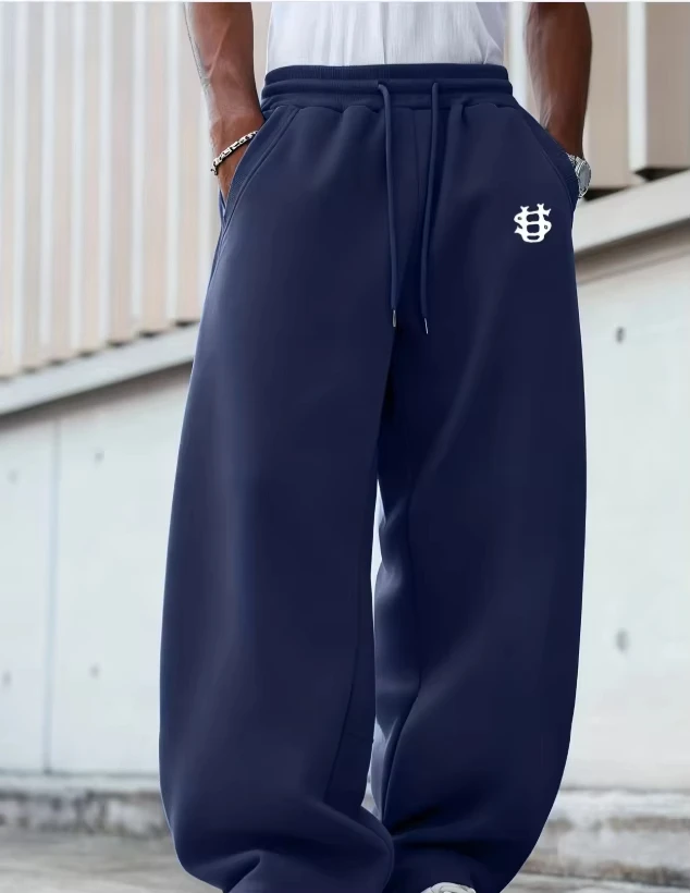 2026 Herren Streetwear Weitbeinige Jogginghose, Dollarzeichen-Stickerei, Lässige Sport-Langhose, Coole Modische Herbsthose, Ideal – Detail 18