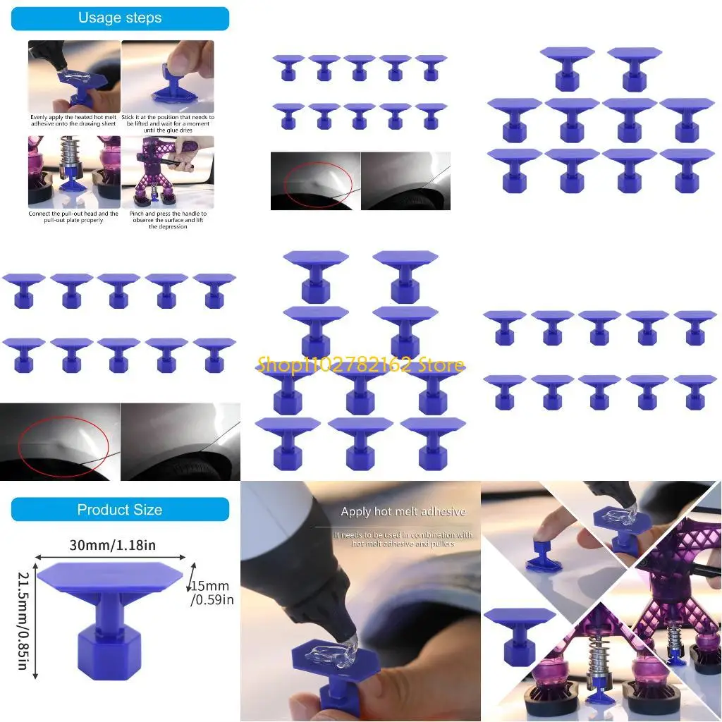 

547B 10Pcs Dent Removal Pulling Tab Dent Puller Tabs Dent Removal Tool