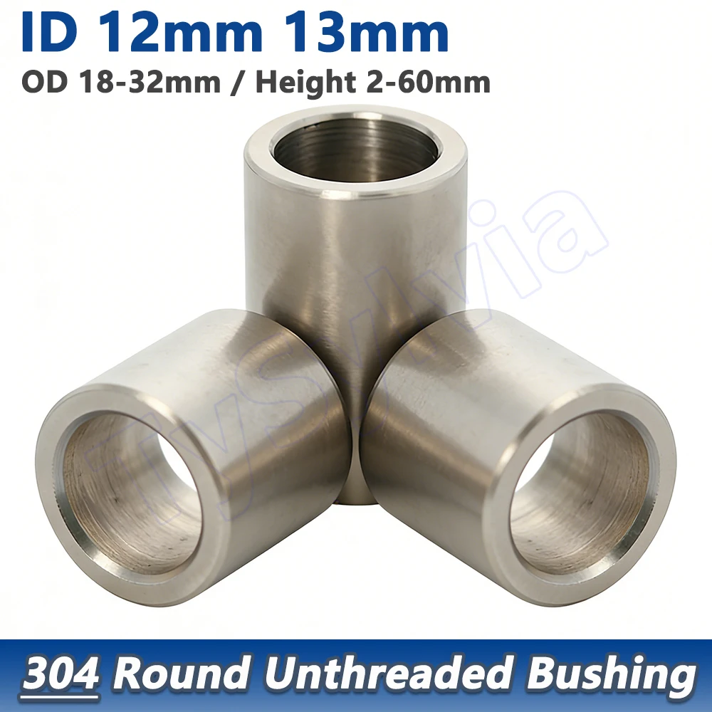 

Inner Dia 12mm 13mm 304 Stainless Steel Bushing Washer Gasket Unthreaded Round Hollow Standoff Spacer Sleeve OD 18-32mm