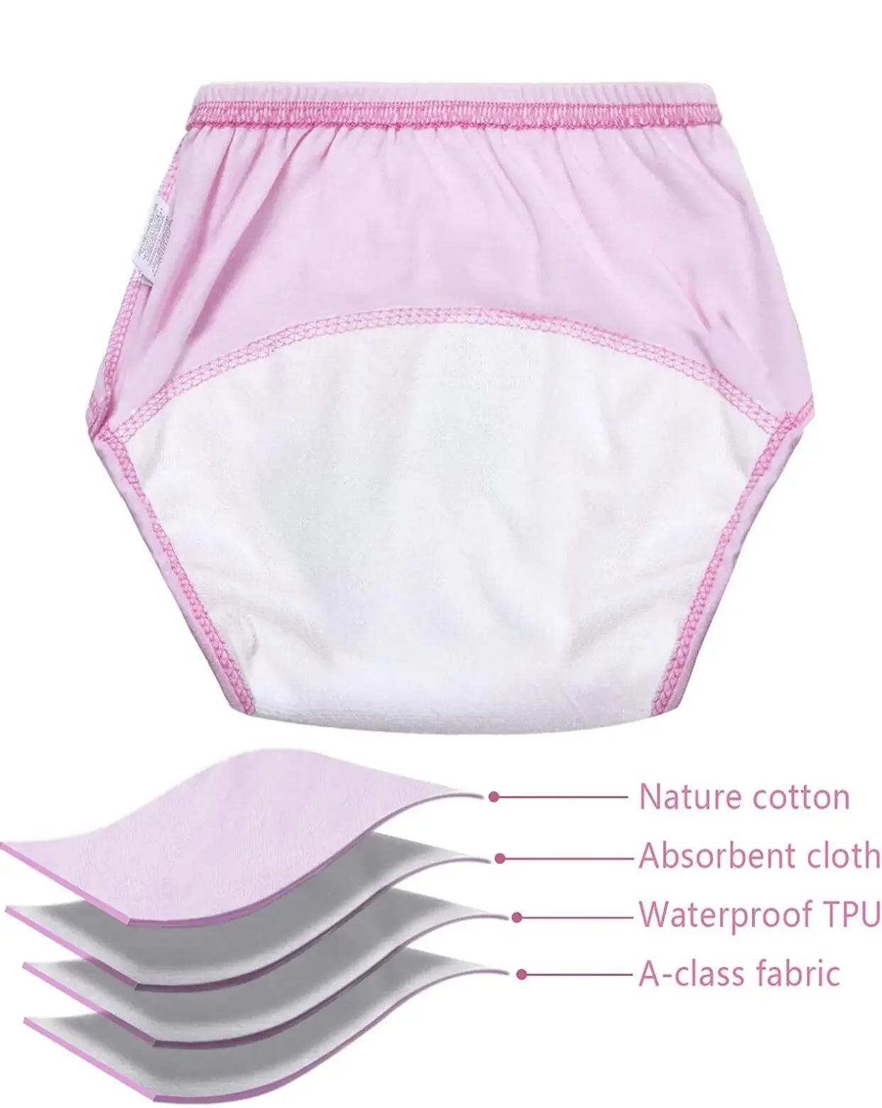 Impermeável Baby Underwear Formação, Cuecas de algodão, Aprendizagem e Estudo Calças, Cuecas infantis, 25Pcs