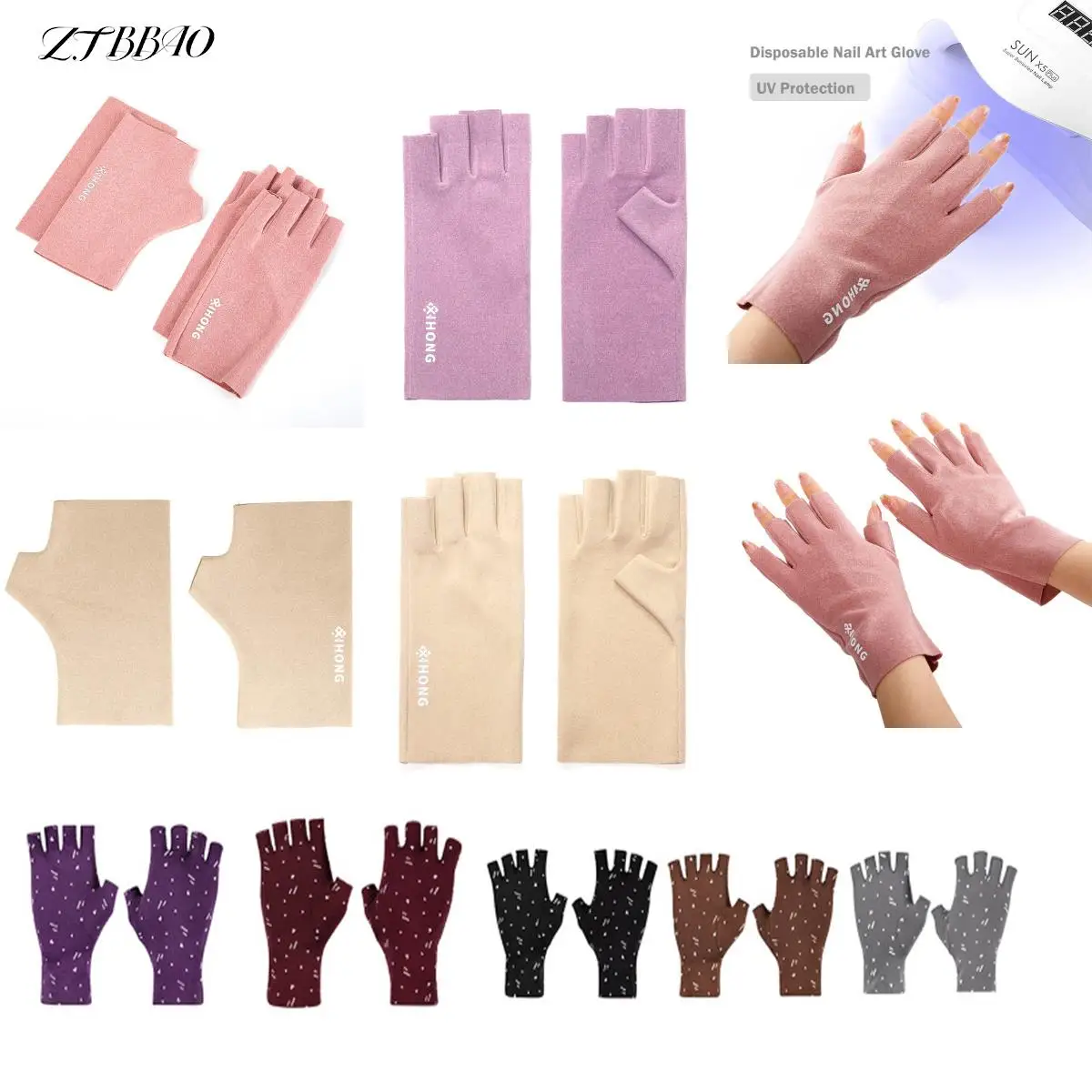 

2pcs Led Lamp Nail Uv Protection Radiation Proof Glove Anti Uv Rays Protect Gloves Nail Gloves Manicure Nail Art Tools